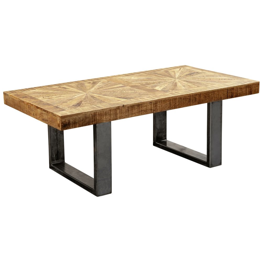Toto zboží je k dispozici pouze ONLINE. Dodání je zdarma.     Tento konferenční stolek z mangového dřeva je skutečným klenotem se svojí propracovanou intarzií ve tvaru hvězdy. Obdélníková stolová deska