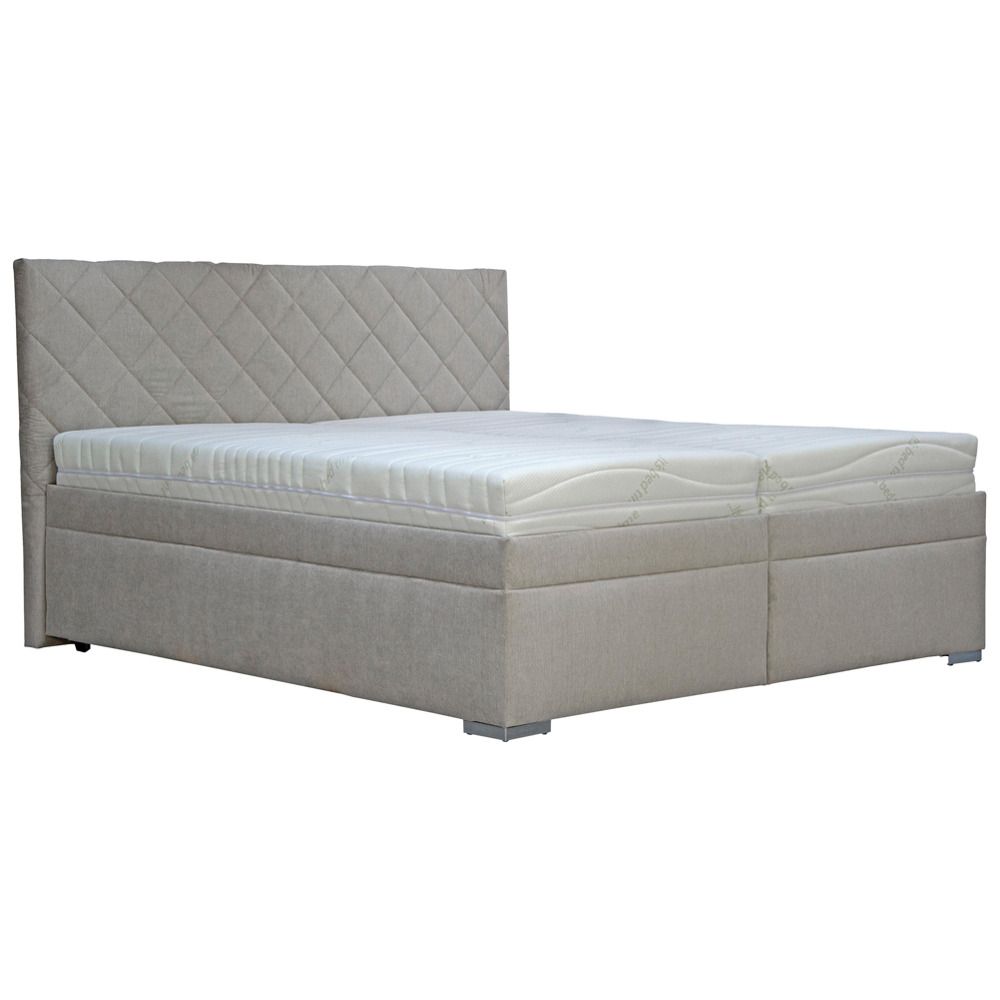 Dvoumístná čalouněná postel KLARA se vyznačuje elegantním vzhledem a velkým komfortem. Textilní potah rámu a záhlaví se snadno udržuje