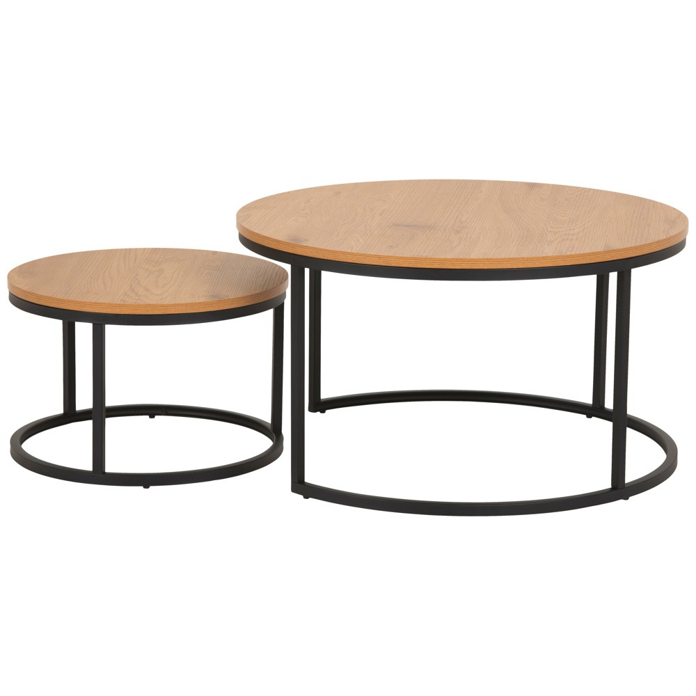 Toto zboží je k dispozici POUZE ONLINE.Konferenční stolek SPIRO dodá Vaší obýváku trendový nádech. Kombinací korpusu z oceli a deskou stolu vyrobenou z dekoru dřeva v dubových barvách