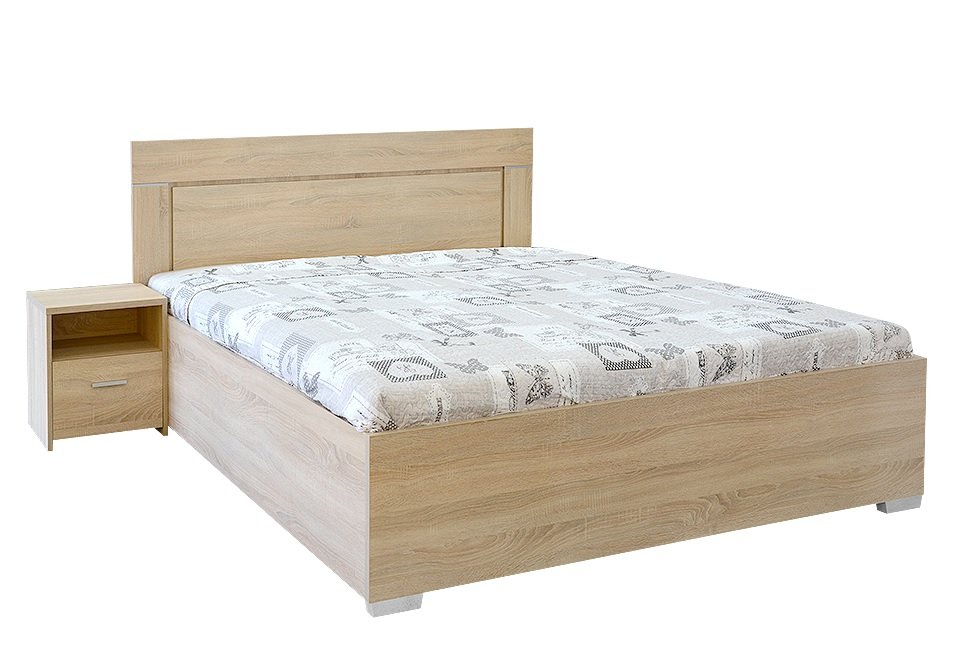 Moderní manželská postel z laminové DTD