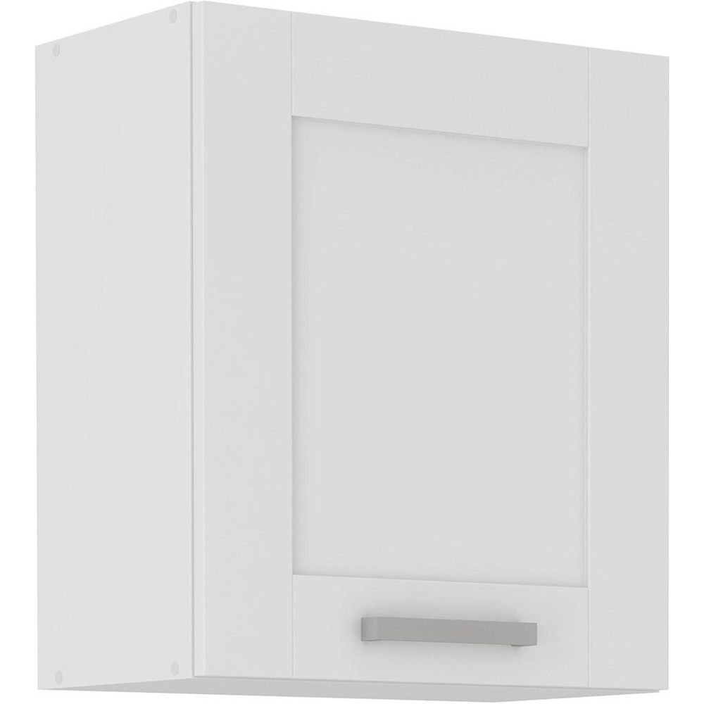 Bílá kuchyňská horní skříňka LUISA H50 ve venkovském stylu má nadčasovou eleganci a zapadá do každého způsobu života. Umožní vám udržet své věci organizované a přehledné. S rozměry cca 50 x 58 x 31 cm (Š x V x H) nabízí  dostatek úložného prostoru pro vaše nádobí a sklenice ve dvou přihrádkách. Otevírá se úchytkou stříbrné barvy