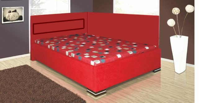Moderní čalouněná rohová postel v provedení