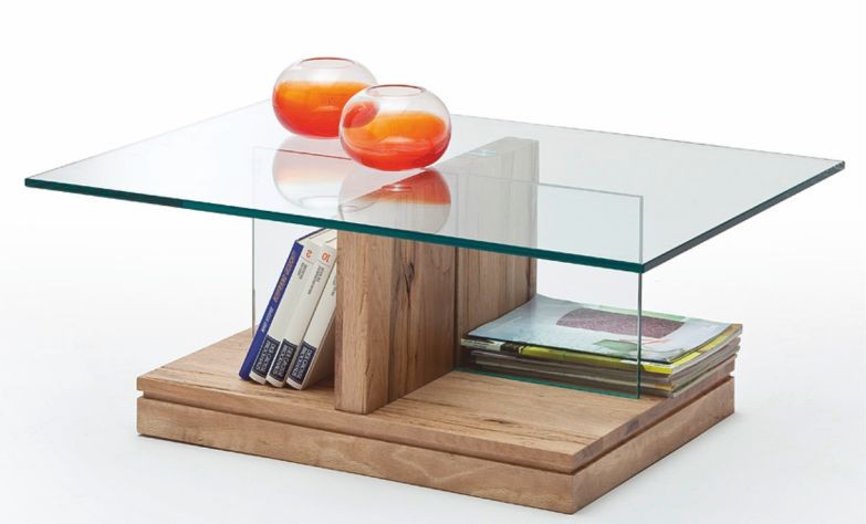 Moderní konferenční stolek v originální kombinaci dub/sklo. Šířka přesně