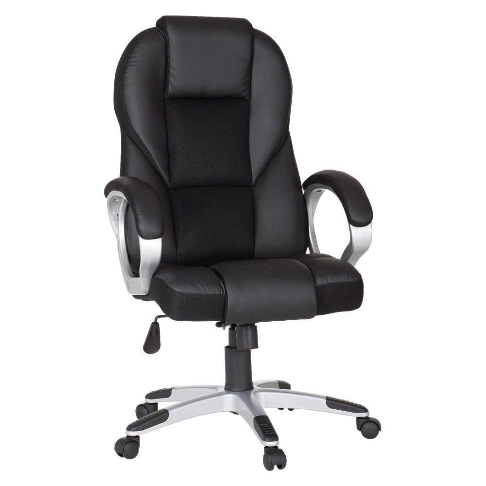 Toto zboží je k dispozici POUZE ONLINE. Dopřejte si pohodlné sezení s impozantní výkonnou stoličkou RACE ve vaší kanceláři! Kancelářská židle s rozměry cca 63 x 112-119 x 57 cm (Š x V x H) s elegantní černou a stříbrnou barvou je vyrobena v atraktivní kombinaci materiálů