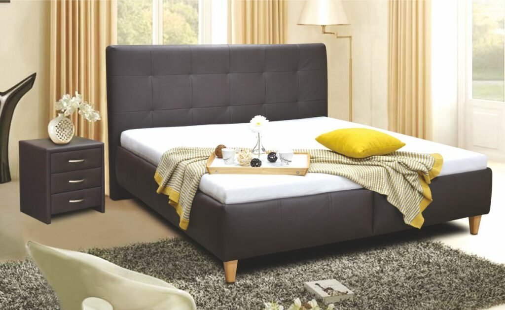 Moderní manželská postel s velkým úložným prostorem a výklopnými