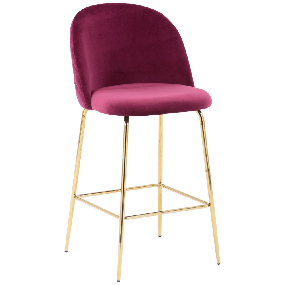 Toto zboží je k dispozici POUZE ONLINE. Barová židle ARTDECO BAR v bordó barvě přinese do Vaší domácnoti kus luxusu. Sedací část je vyrobena ze sametu