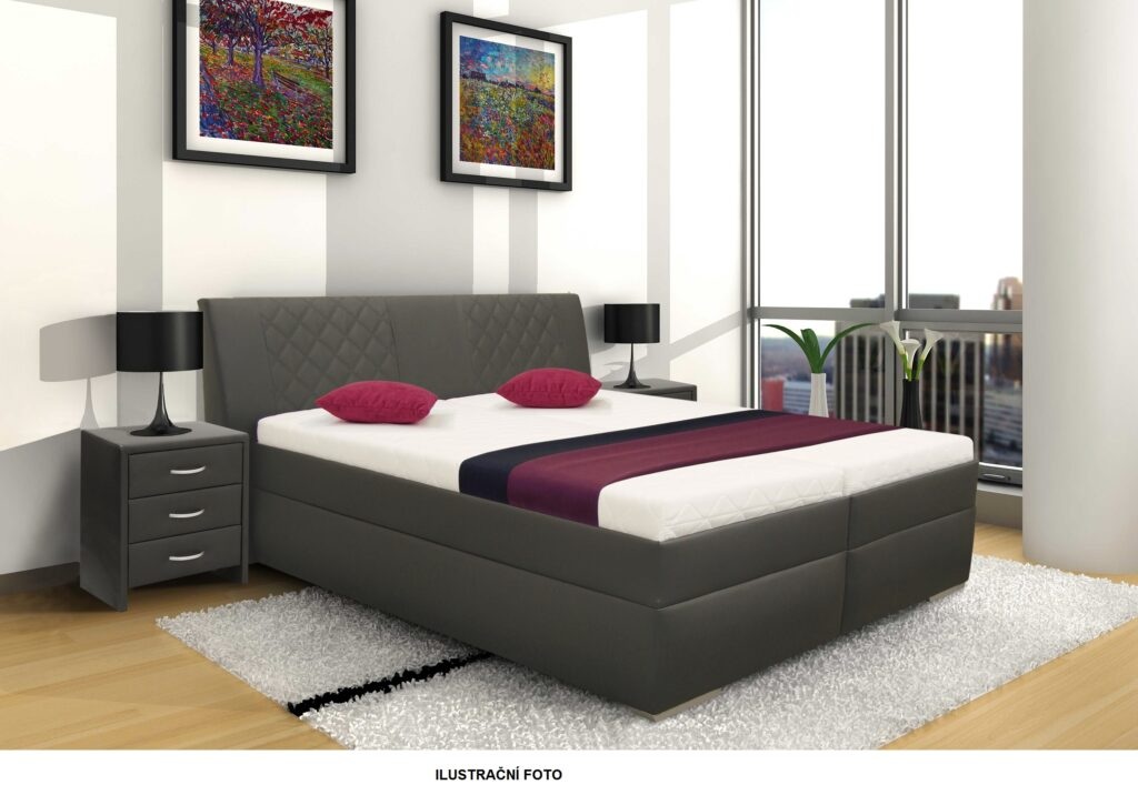 Moderní manželská postel se zvýšeným lůžkem