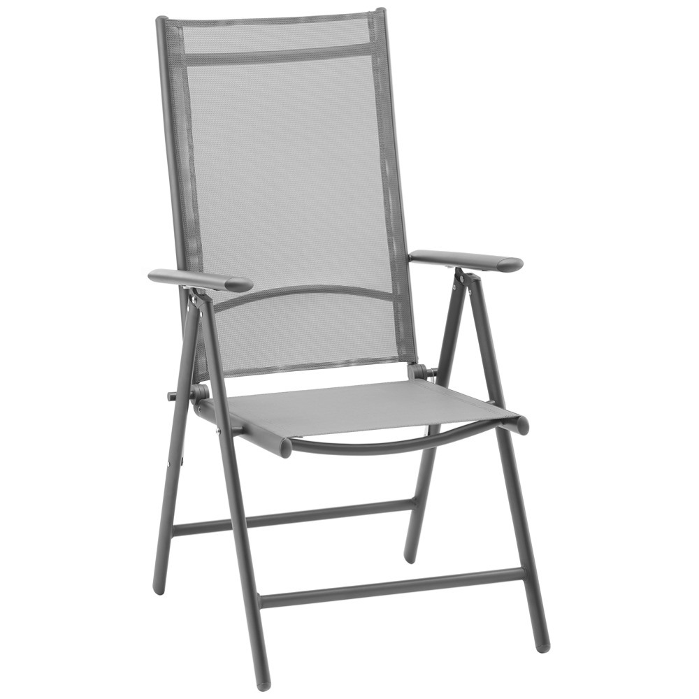 Tato antracitová židle je vhodným kouskem pro váš balkon