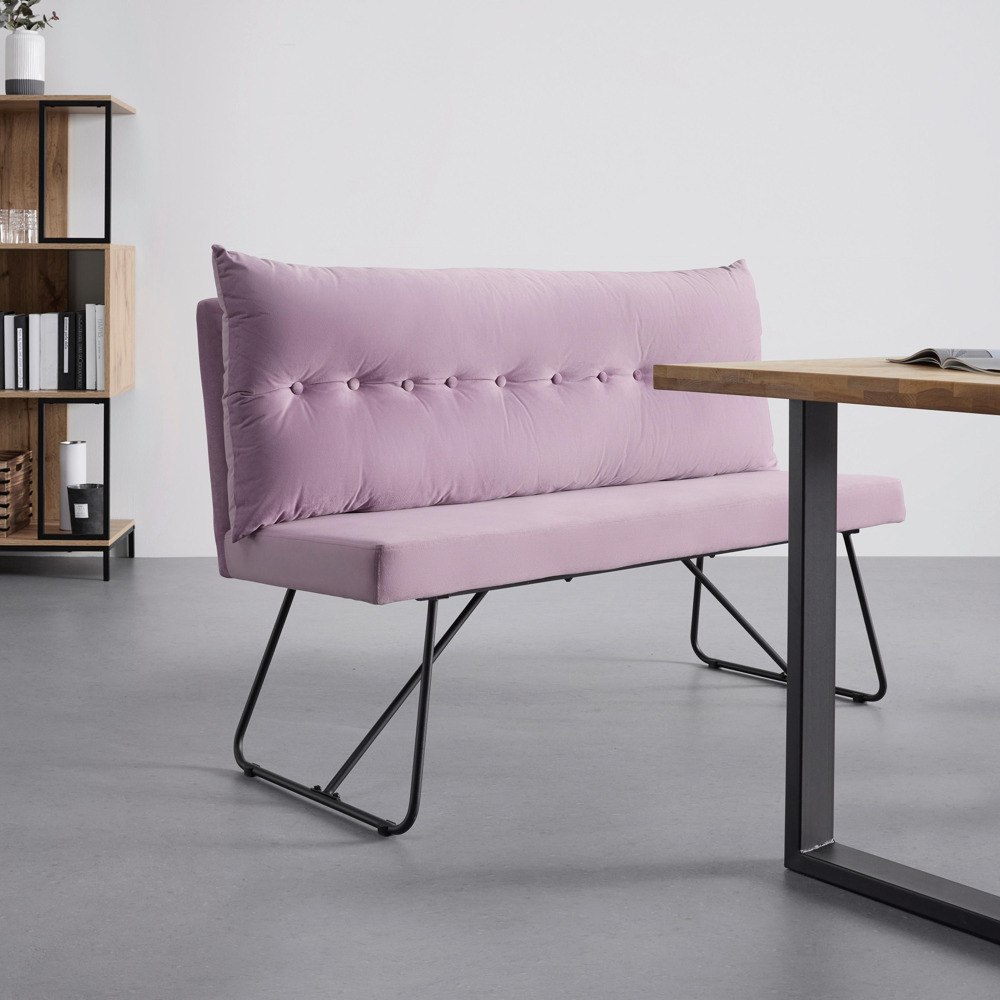 Toto zboží je dostupné POUZE ONLINE. Růžová lavice BONO nabízí stylové zvýraznění v prostoru i útulné místo k sezení. Kamkoli ji umístíte